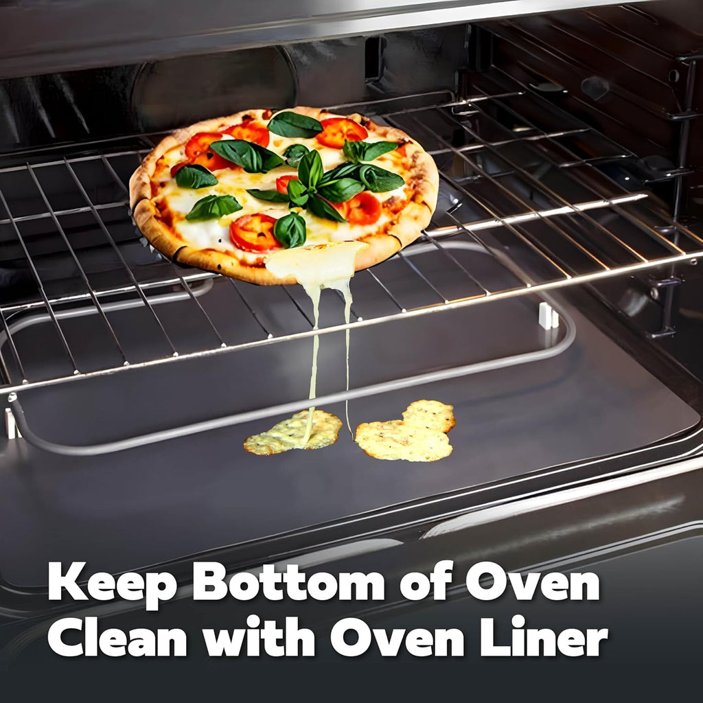 Cooks Innovations Non-Stick Oven Protector Mat - 2 Heavy Duty Nonstick Oven Rack Liners to Protect Convection, Electric, Gas, & Microwave Ovens - BPA & PFOA Free Heat Resistant Baking Mat