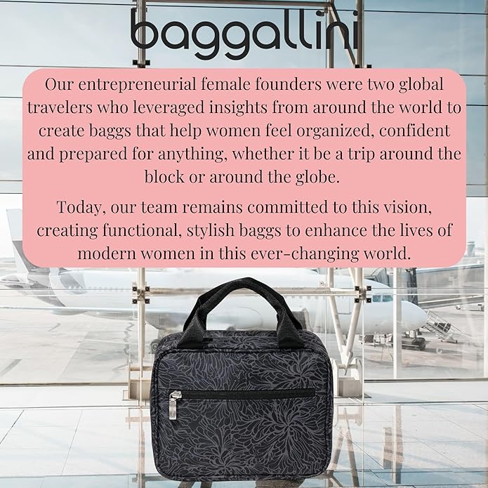 Baggallini Unisex's Hanging Travel Toiletry Kit-Lightweight 6x10 Inch Makeup Bag Toiltery