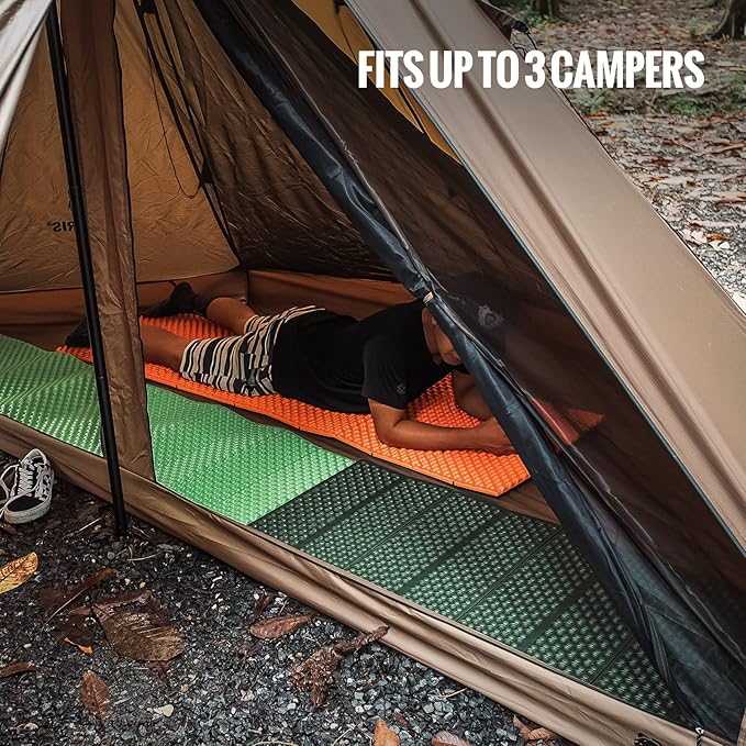 OneTigris Rock Fortress Hot Tent with Stove Jack, 4 Season, 4-6 Person Tipi for Camping, Backpacking, Hunting, Fishing - Waterproof, Wind-Proof