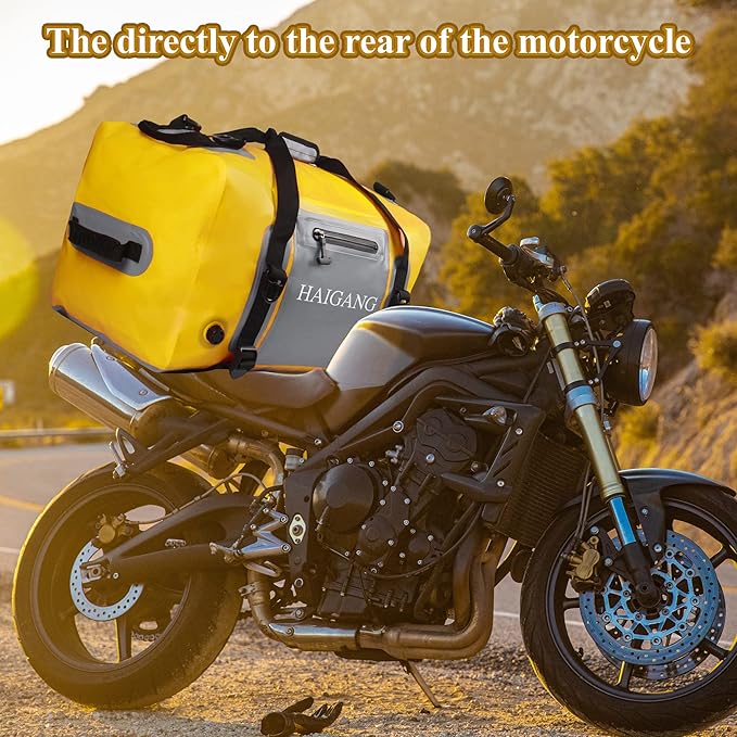 110L Waterproof Duffel Bag Heavy Duty Dry Bag Outdoors Large Storage Sack Zipper Marine Duffle Motorcycle Luggage,Strap Adjustable for Kayaking,Boating,Camping,Beach Rafting Fishing Yellow