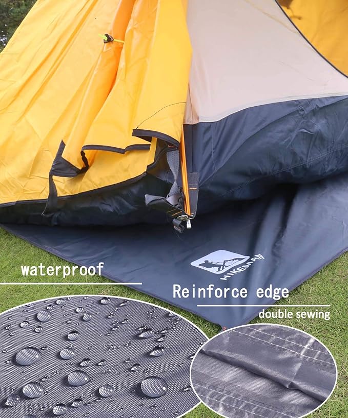HIKEMAN Hexagonal Tent Footprint,1-4 Person Ultralight Waterproof Tent Tarp Ground Sheet Mat with 6 Tent Stakes for Camping Hiking Picnic Backpacking