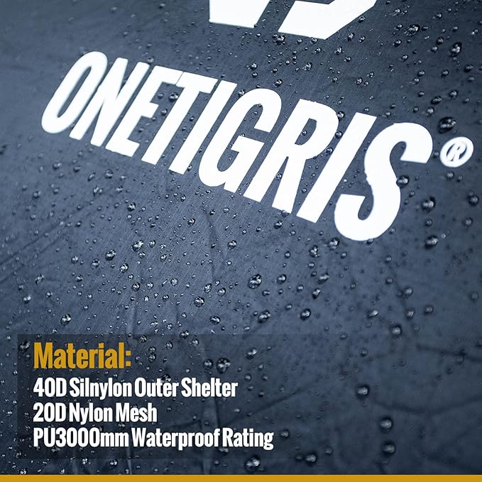 OneTigris COMETA Camping Tent, Detachable Inner Mesh Tent & Portable Carry Bag Included, Easy Setup, Waterproof Windproof Tunnel Tent for Outdoors Camping Canoeing Beach Travel Picnic