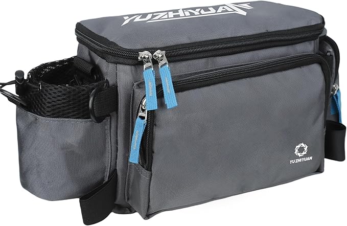 Small Fishing Bag with Rod Strap, Small Tackle Bag – Tackle Boxes & Gear,Portable & Lightweight, Move Freely, Cast Smoothly - Fishing Gifts for Men (Large - Dark Grey)