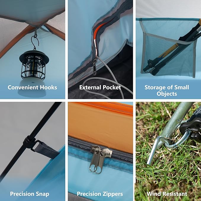 2-12 Person Tents for Camping Waterproof, Backpack Double Layer Tents, Perfect Picnics, Fishing and Backyard Camping