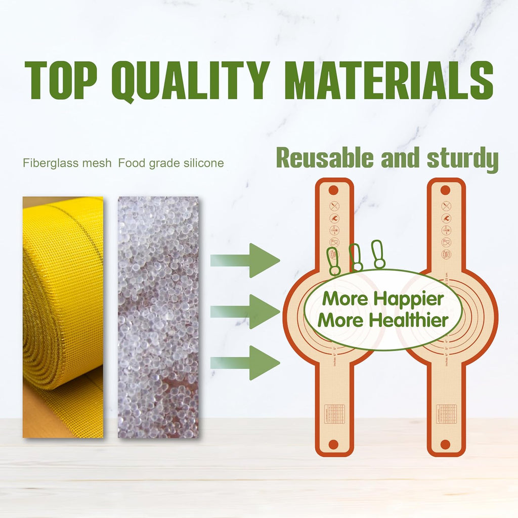 Silicone Bread Sling for Dutch Oven, 2 PCS Non-Stick & Reusable Bread Matt for Sourdough, Food Safe Silicone Slings for Bread Baking with Long Handles, Easy and Stable to Transfer Bread Mat-Orange