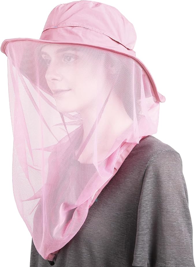 Flammi Mosquito Net Hat Safari Hat UPF 50+ Sun Protection Boonie Hats for Men with Neck Flap Fishing Hiking Hat for Men/Women