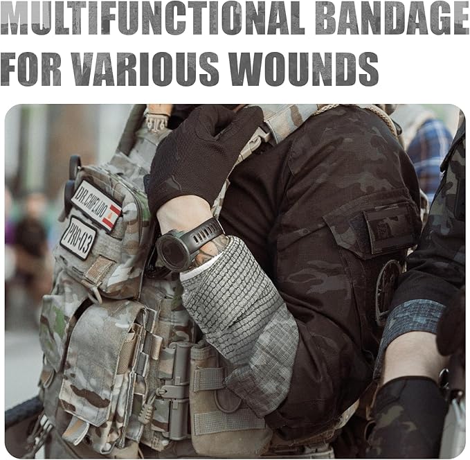 Israeli Style Emergency Bandage Version A - 6 Inch, Sterile Vacuum Sealed - Combat Tactical First Aid Kit IFAK Supplies - Compression Trauma Wound Dressing, 2 Count