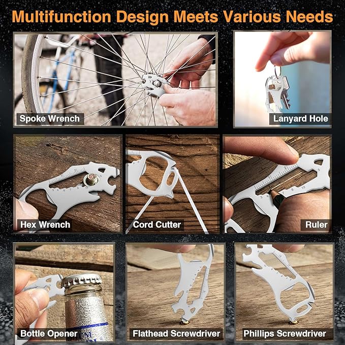 12 in 1 Keychain Multi-tool, Gifts for Men Boyfriend Dad, Father's Day Birthday Gifts, Mini EDC gadgets Tool Gear Bottle Opener for Camping Survival