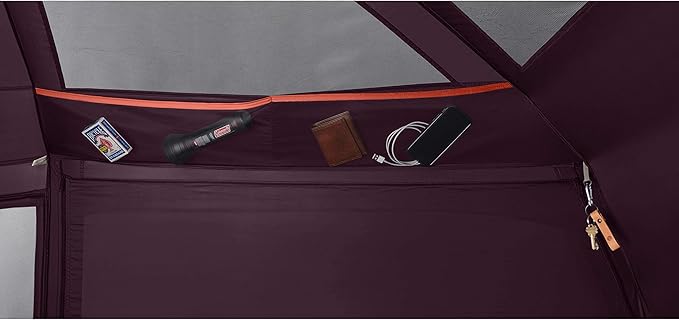 Coleman Skylodge Camping Tent, 8/10/12 Person Weatherproof Family Tent with Convertible Screen Room, Color-Coded Poles, Room Divider, Rainfly, and Storage Pockets, Fits Multiple Queen-Sized Airbeds