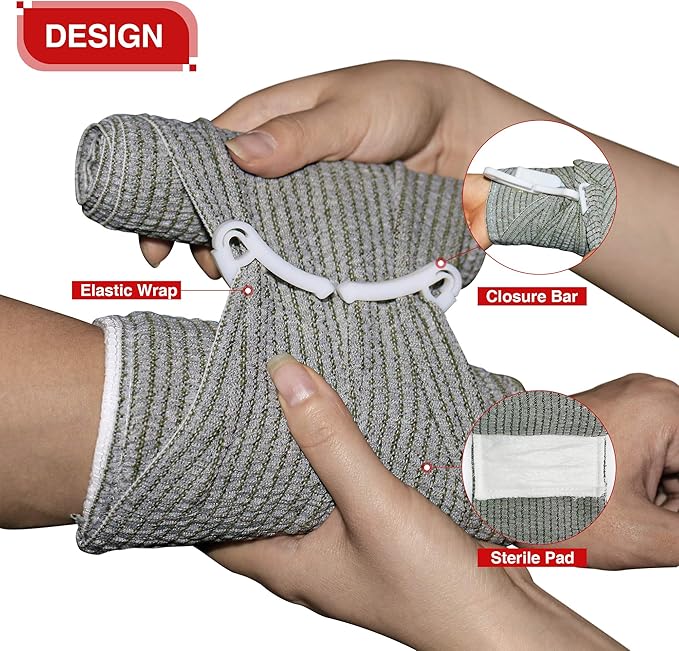 Israeli Emergency Bandage, 4 Inch 1 Pack Compression Bandage for Trauma Wound Dressing, Vacuum Sterile Compression Bandages for Ifak Refill Kit First Aid