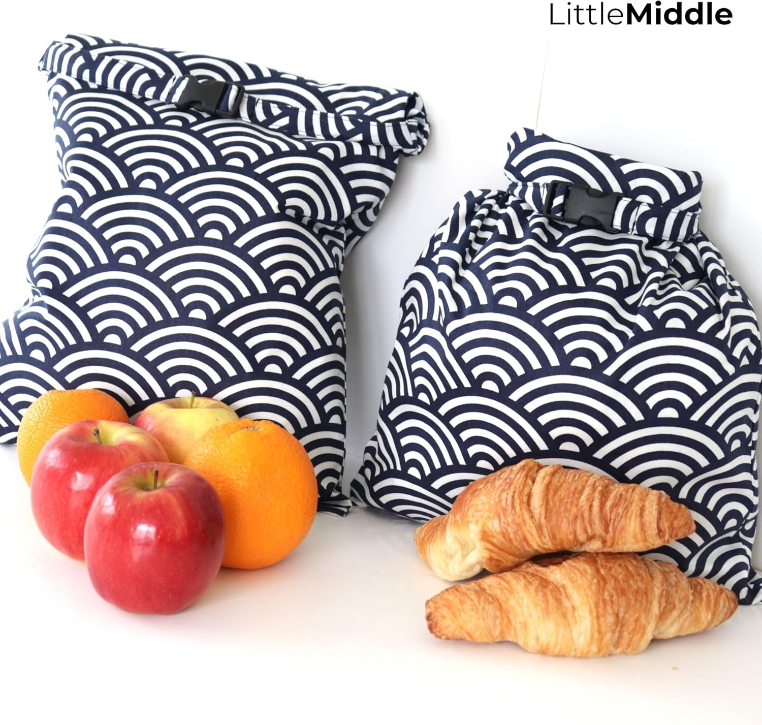 2 XL Beeswax Bread Bags for Homemade Sourdough, Produce, Sandwiches & Lunchbox Use - Reusable Bread Storage Bags, Washable (2-Pack)