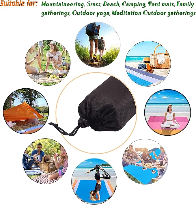 Waterproof Camping Tarp, Ultralight Tent Footprint Backpacking Tarp for Camping, Hiking and Outdoor Activities (Black)