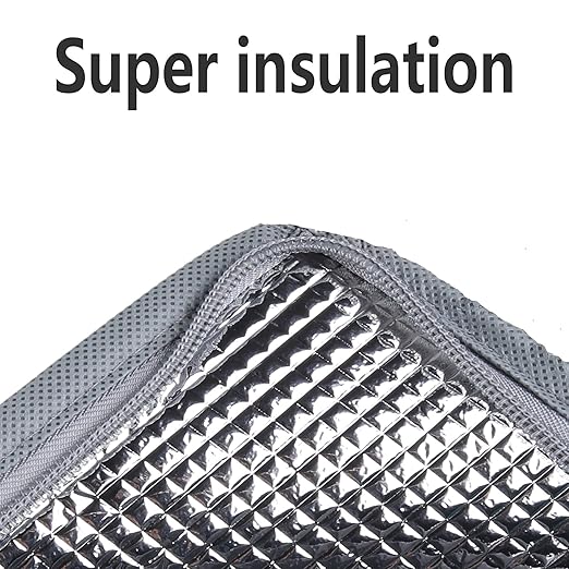 3-Pack XL-Large Insulated Grocery shopping bags, gray, Reusable, Heavy Duty, zipped zipper,Collapsible,tote,cooler,for men,women,,for car,Recycled Material Grey