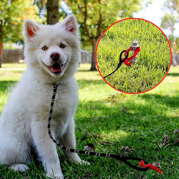 Ground Anchors Aluminum Tent Stakes Heavy Duty Tent Anchors for Swing Set Anchors Screw in kit for Securing Animals,Tents, Canopies, Sheds,Amusement Facilities,Swing Sets Outdoor-18 Packs