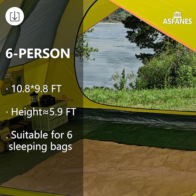 2-12 Person Tents for Camping Waterproof, Backpack Double Layer Tents, Perfect Picnics, Fishing and Backyard Camping