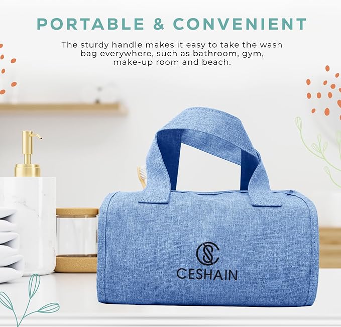 4-in-1 Hanging Toiletry Bag | Roll-up Makeup Organizer With 4 Detachable PVC Zip Pouches| Travel Toiletry Bag, 600D Oxford Fabric Material Organize Make up, Cosmetics