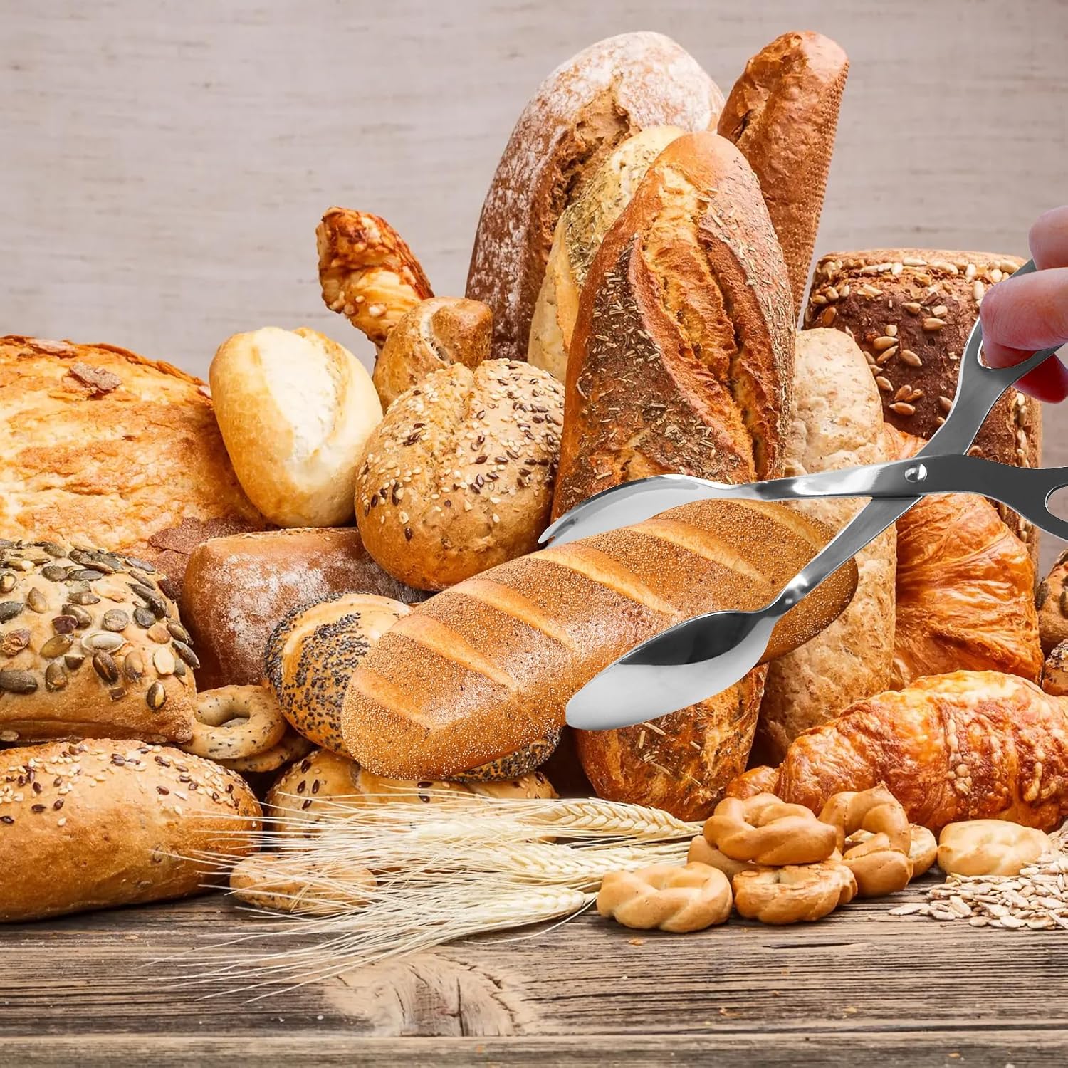 2 Pieces Salad Tongs, 8 Inch Serving Tongs, Stainless Steel Food Scissor Tongs, Buffet Tongs for Home Kitchen Party Bread Cake Bake Steak Barbecue Buffet Catering