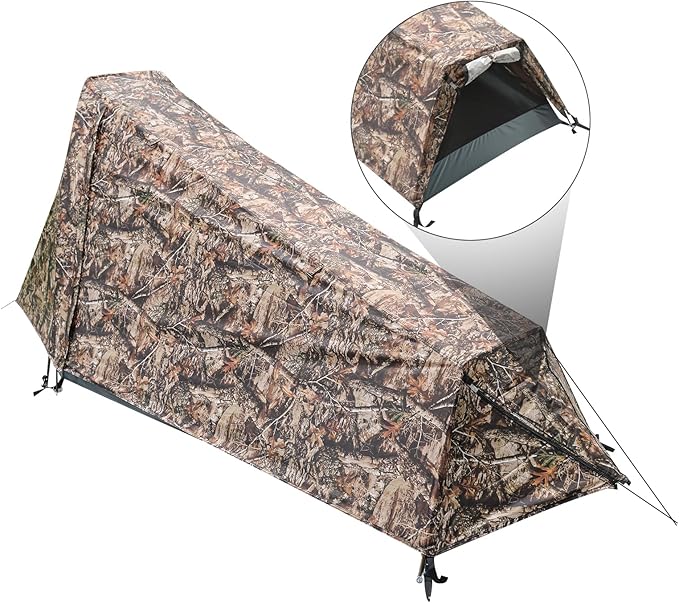 GEERTOP Ultralight Bivy Tent for 1 Person 3 Season Waterproof Single Person Backpacking Tent for Camping Hiking Backpack Travel Outdoor Survival Gear