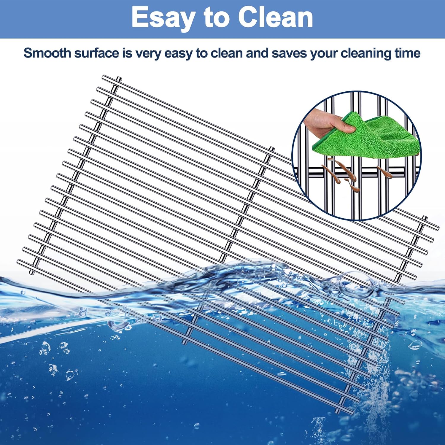 66097 Grill Grates with Grill 66041 66796 Flavorizer Bars Heat Deflectors for Weber Genesis II Grill Parts, E-410, S-410, Genesis II LX E-440, S-440,Porcelain Heat Plate Deflectors