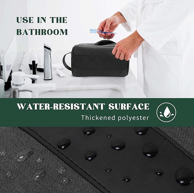 Vorspack Toiletry Bag for Men - Large Dopp Kit for Travel Water Resistant Travel Bag for Toiletries Accessories Lightweight Toiletries Bag - Grey