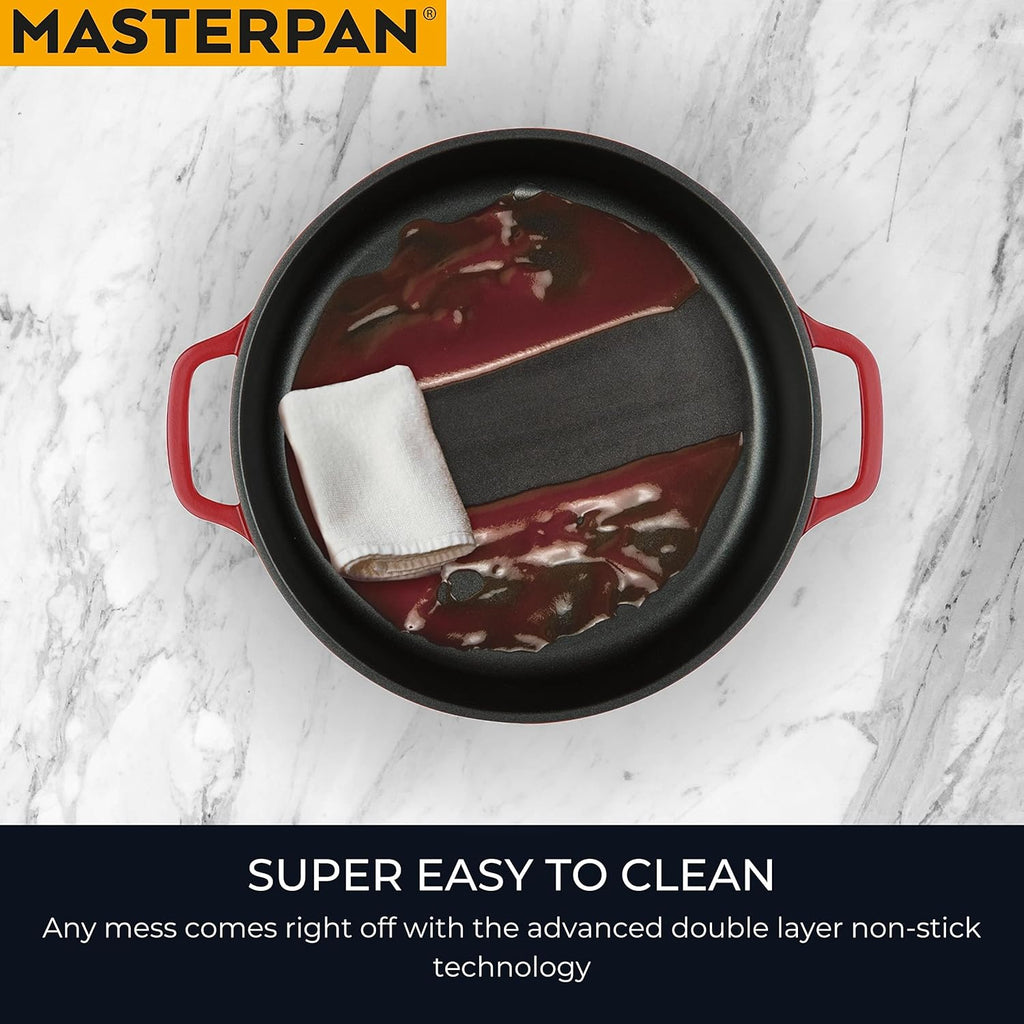 7 Quart Non-Stick Cast Aluminum Dutch Oven Casserole Stockpot 11", Black