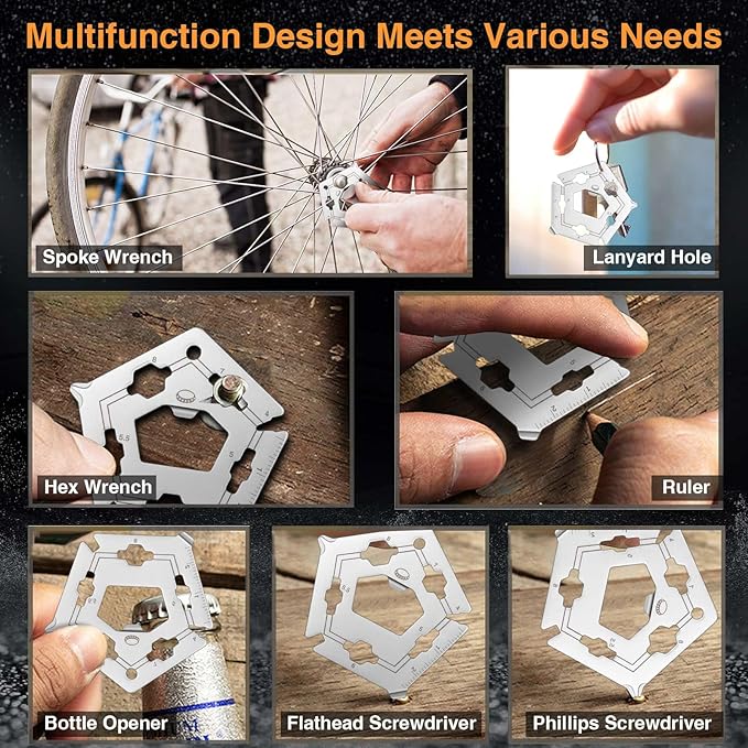 12 in 1 Keychain Multi-tool, Gifts for Men Boyfriend Dad, Father's Day Birthday Gifts, Mini EDC gadgets Tool Gear Bottle Opener for Camping Survival