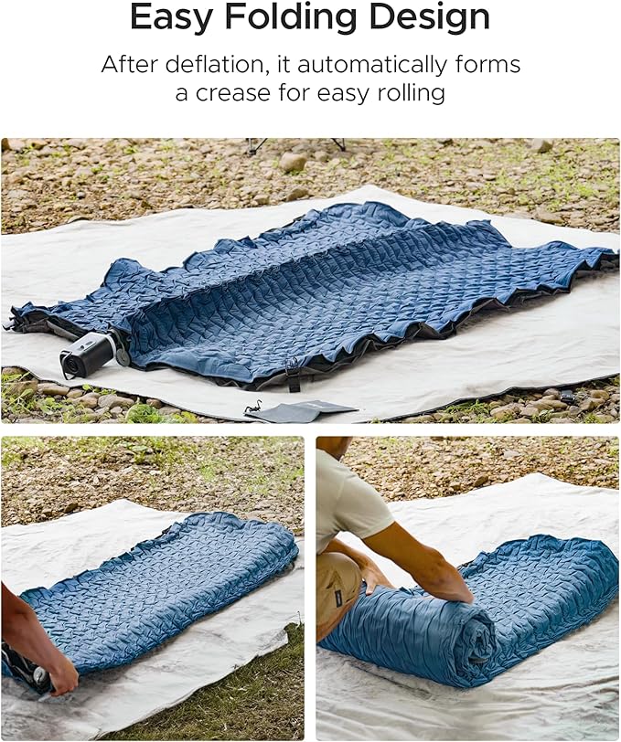 ACACIA 4.3" Thick Self Inflating Sleeping Pad with Foam | Innovative Y-Shaped Telescopic Structure | Ultraportable Camping Mattress | Outdoor Compact Air Mat for Tent Car |
