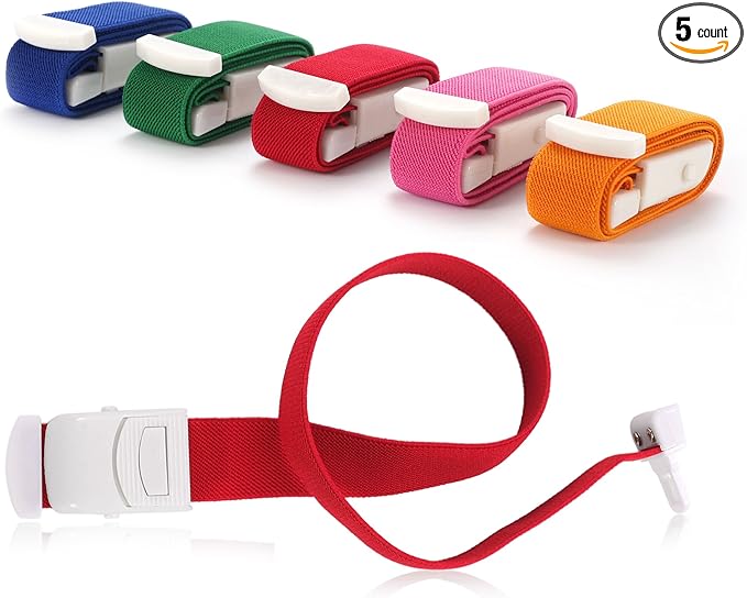Tourniquet, 5-Pack Emergency Professional Adjustable Elastic Medical Hemostatic Blood First Aid Quick Release Torniquete with Buckle