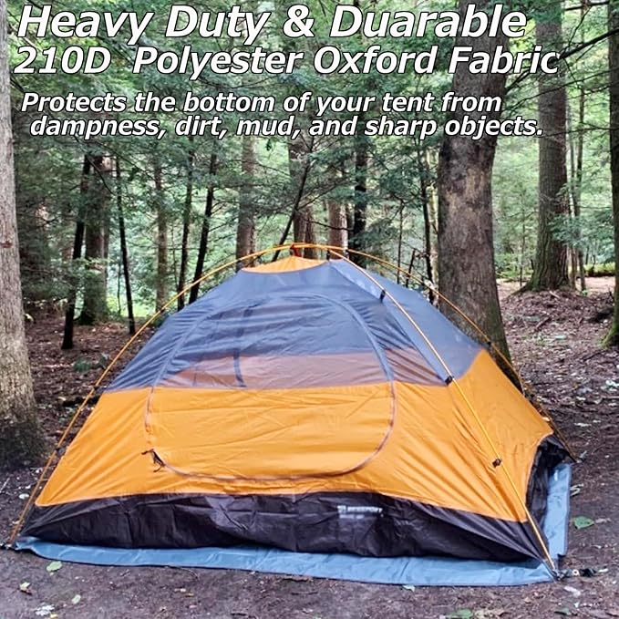 Tent Footprint Waterproof PU 3000 Easy Set up Heavy Duty Ultralight Tent Footprint for Camping,Hiking, Backpacking, Hammock, Beach Grey