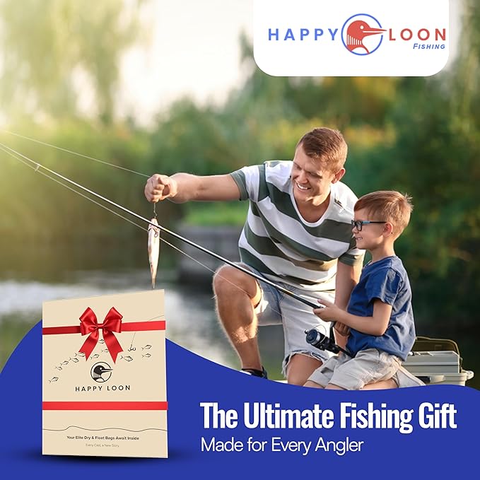 Elite Waterproof Fishing Tackle Bag Set - 2 Sizes, 100% Submersible Dry Bags, Floats with Lure & bait- Scuba-Grade Zipper, PVC-Free, Tethering Loop - Premium Fishing accessory pouch