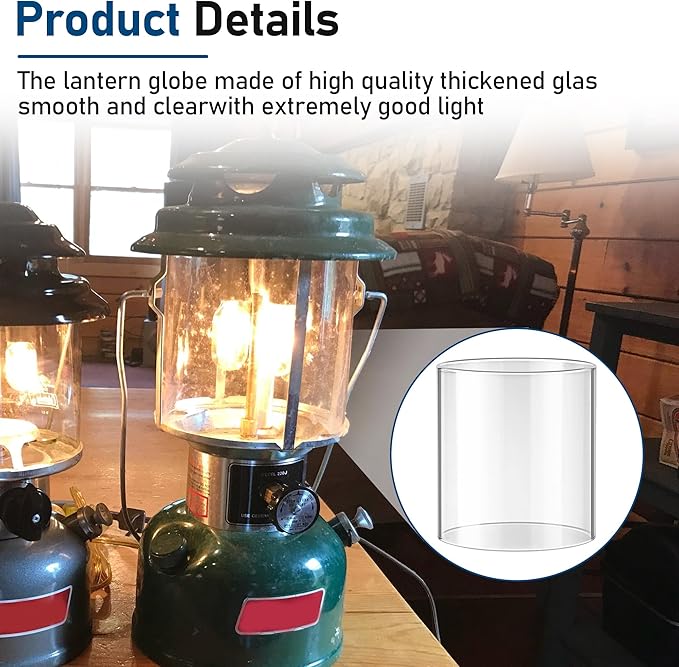 10 Pcs Propane Lantern Mantles with Lantern Globe Replacement Glass - Glass Globe Compatible with Coleman Fueled Lanterns, Propane Lantern Mantles Replacement Suitable for Outdoor Camping Lantern