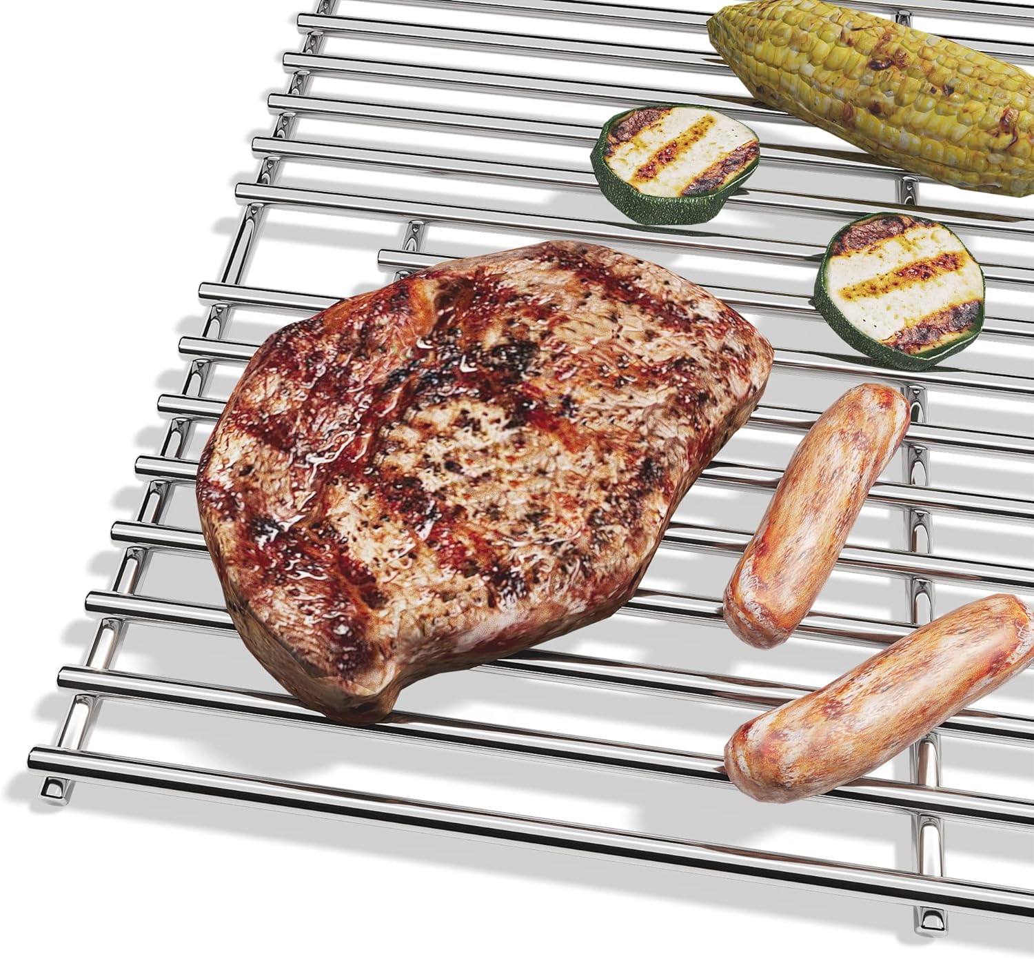 15 Inch Grill Cooking Grates Replacement for Broil-Mate 165154 195554, Broil King 986557, 9869-54 9869-57, Signet, Crown, Huntington, Sterling 1155-54, Stainless Steel Grids, 15" D x 25.5" W