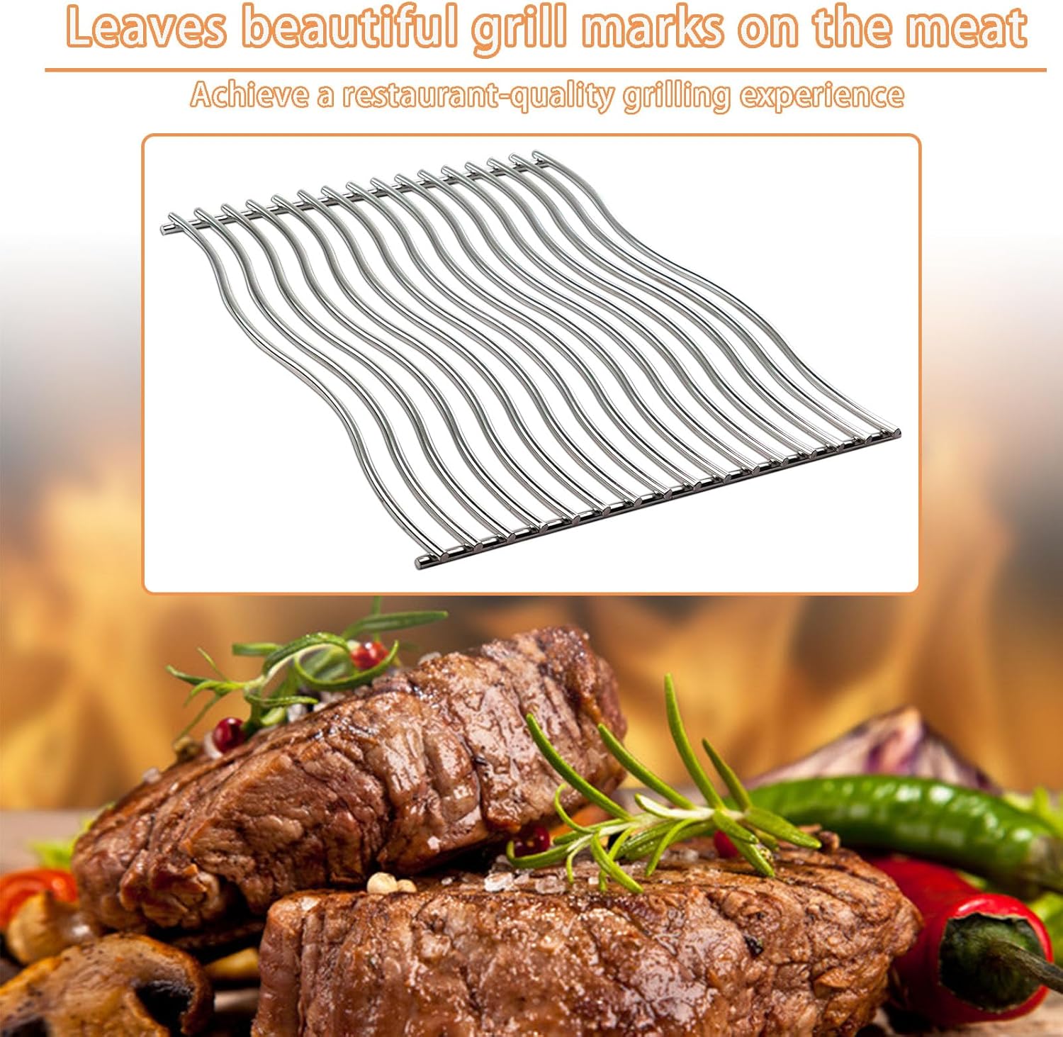 S8C011 Stainless Steel Cooking Grid Grates, Heat Plate and Grill Burner Tube Replacement Parts for Napoleon Gas Models LEX485/605/730 LE LD485 Series Grills S81001