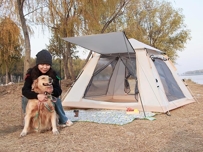 2 Person Windproof Oxford Tent Easy Setup Backpacking Tent for Camping, Hiking, Traveling