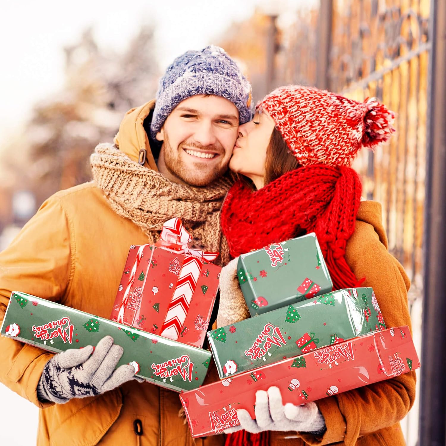 100' Long x 17.5' Wide Crystal Clear Cellophane Roll - 3 Mil Thicker Merry Christmas Cellophane for Gift Baskets, Flower Arts, Crafts, Food Treats Wrapping