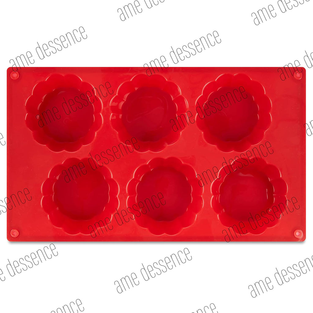 AME D'ESSENCE Brioche Shaped Silicone Baking Mold - Non-Stick, Flexible, 6-Cup Capacity (3.7 oz), Reusable and Food-Grade - Perfect for Brioche, Bread, and More!