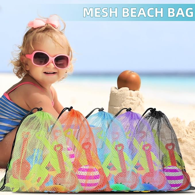 Mesh Drawstring Bags 60pcs Multicolor Nylon Mesh Laundry Bags Gym Travel Beach Storage Bags