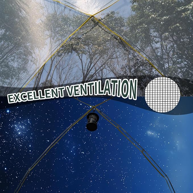 4 Person Blackout Camping Tent, Easy Setup Waterproof Family Dome Tent for Camping with Rainfly, Portable Double Layer Large Family Tent for Outdoor Camping&Hiking