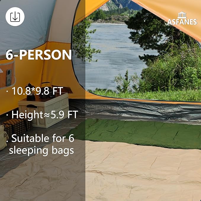 2-12 Person Tents for Camping Waterproof, Backpack Double Layer Tents, Perfect Picnics, Fishing and Backyard Camping