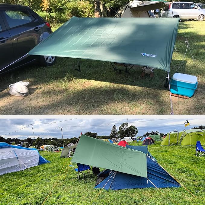 TRIWONDER Hammock Rain Fly Waterproof Tarp Camping Tent Footprint Ground Cloth Backpacking Tarp Camp Shelter Sunshade Mat for Outdoor Hiking Beach Picnic