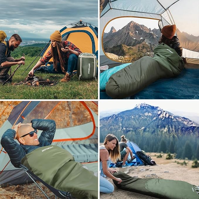 Cold Weather Mummy Sleeping Bag Flannel 0 Degree Winter Sleeping Bag Machine Washable Heavy Duty for Adults,Teenager with Compression Sack 4 Seasons for Camping Hiking Traveling