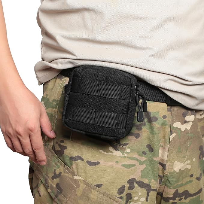 2 Pack Mini Tactical Molle Compact Ammo Pouch - General Purpose Admin Pouches Small Admin Molle Pouches EDC Tool Utility Multi-Purpose Waist Belt Pouch