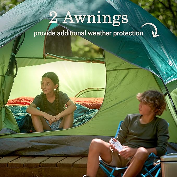 Coleman Sundome 4-Person Tent with Rainfly, Weatherproof Tent Sets Up in 10 Mins