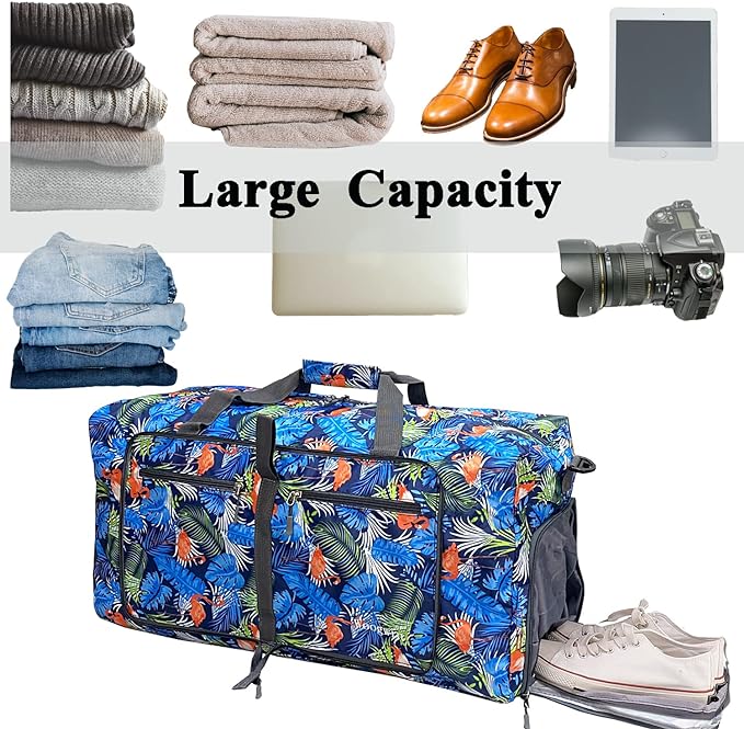 Woogwin Travel Duffel Bag Large Foldable Waterproof Overnight Bag for Beach Swim Bags Pool Sports Gym
