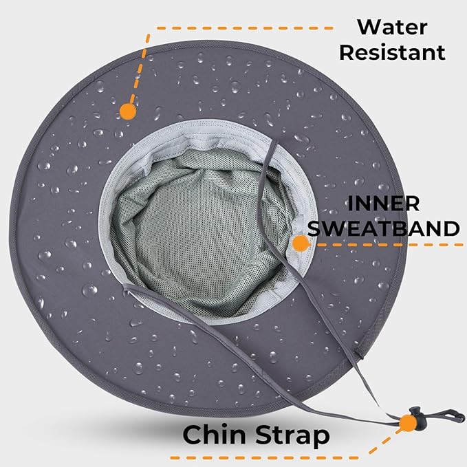 Flammi Mosquito Net Hat Safari Hat UPF 50+ Sun Protection Boonie Hats for Men with Neck Flap Fishing Hiking Hat for Men/Women