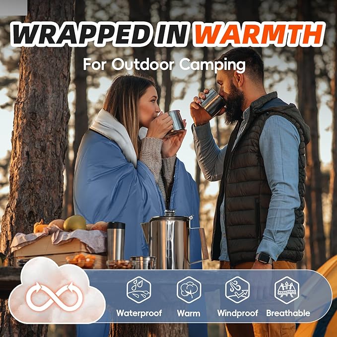 MEREZA Sleeping Bags XL for Adults Cold Weather Mens Large Wide Sleeping Bag for Big and Tall Girls Boys with Compression Sack for Camping Backpacking Warm & Cool Weather