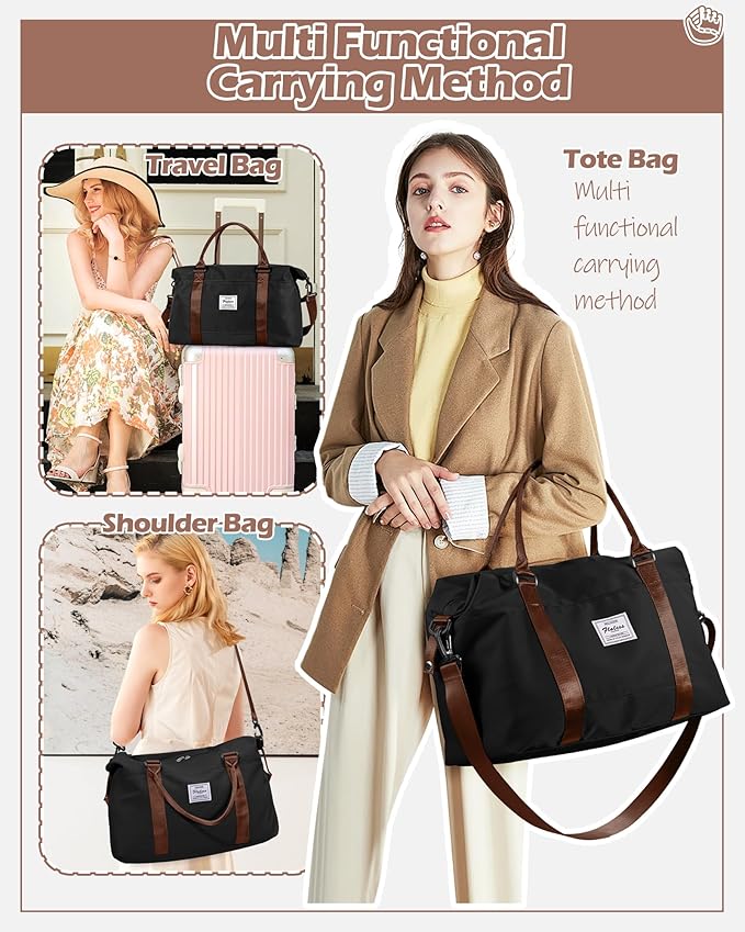 Gym Bag Womens,Travel Duffel Carry on Bag Sport Tote Bag Weekend Overnight Bag