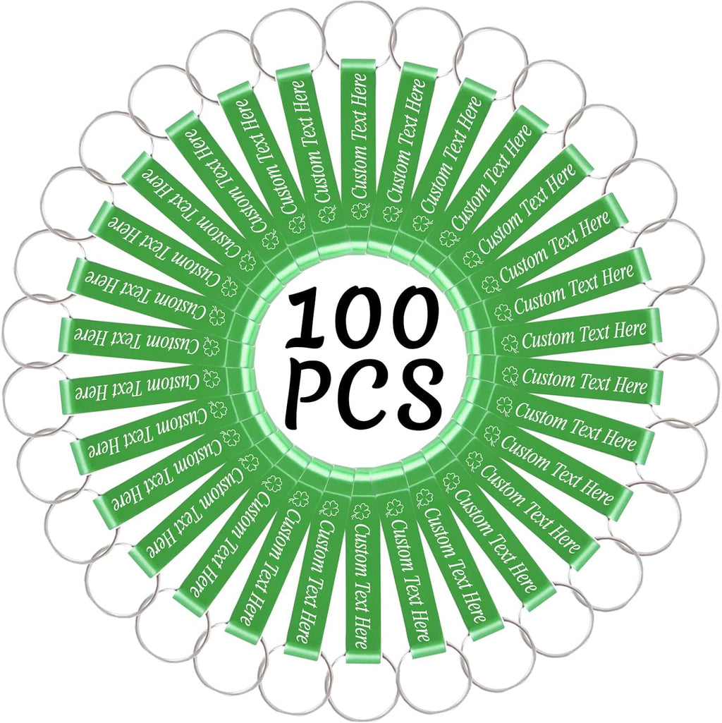 100PCS Personalized Bottle Opener Keychain Bulk Custom Beer Bottle Opener with Logo Text Engraved Wedding Bottle Opener Favors Customized Gifts for Guests Baby Shower Birthday Party-Green