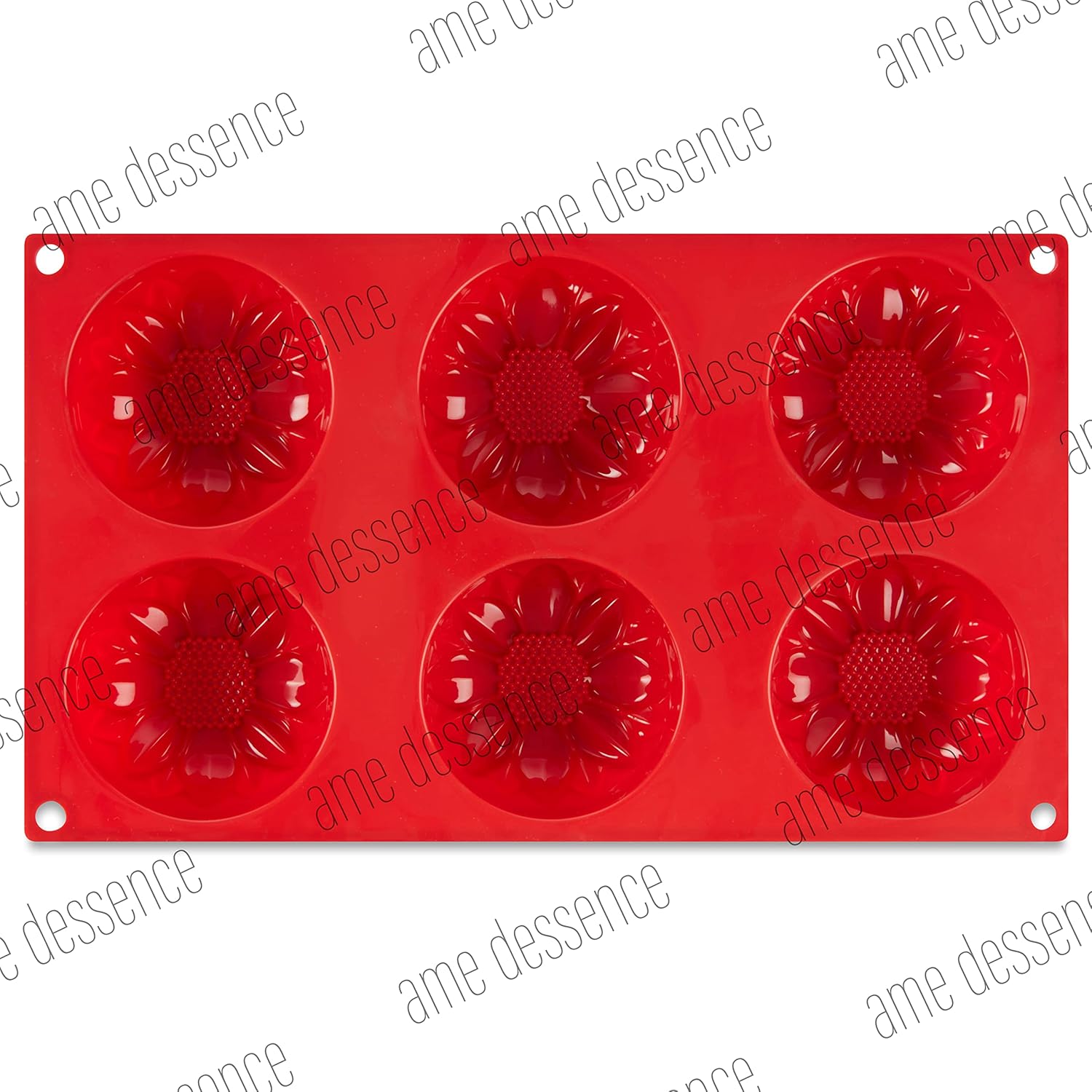 AME D'ESSENCE Sunflower Shaped Silicone Baking Mold - Non-Stick, Flexible, 6-Cup Capacity (3.89 oz), Reusable and Food-Grade - Perfect for Cupcakes, Muffins, and More!