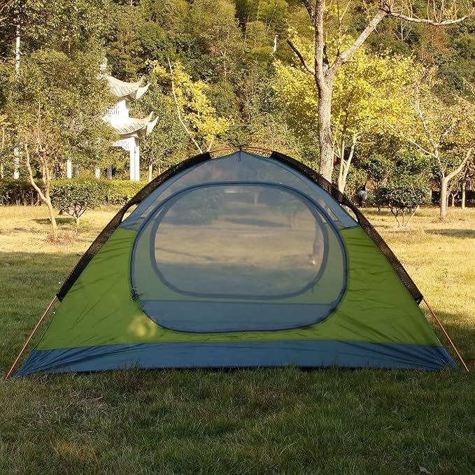 3-4 Season 2 3 Person Lightweight Backpacking Tent Windproof Camping Tent Awning Family Tent Two Doors Double Layer with Aluminum rods for Outdoor Camping Family Beach Hunting Hiking Travel